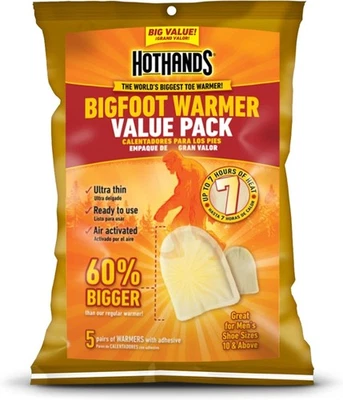 HotHands Bigfoot Adhesive Toe Warmer | 5 Pair Value Pack Extra Large, Tan  - Image 1 of 4