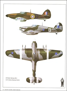 Avión Hawker Hurricane Mk I Mk IIC Fighter British Reino Unido 1977 impresión vintage - Imagen 1 de 3