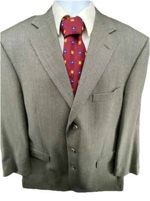 Blazer de lana Tallia Uomo verde/dorado tweed abrigo deportivo talla 46 R vintage hecho en EE. UU. Foto 1 de 4