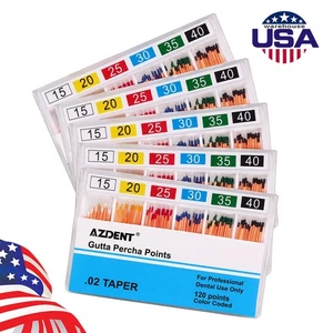 Dental Endo Gutta Percha Points GP 0.02 15-40# 120pc/kit - Picture 1 of 12