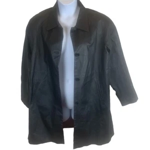 Lauren Ariel Lederjacke Damen Gr. XL mittellang Vintage schwarz Fehler - Bild 1 von 16