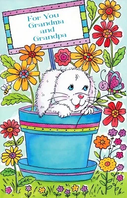 Cute EASTER Card FOR GRANDMA AND GRANDPA, Bunny by Gallant Greetings + Envelope - Image 1 of 4