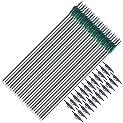 6/12/24PCS 30'' Archery Carbon Arrows SP600 Arrowhead Compound Recurve Hunting - Image 1 of 4