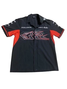 Vintage Holden Racing Team Shirt Men's Medium Black HRT Embroidered V8 Supercars - Picture 1 of 7