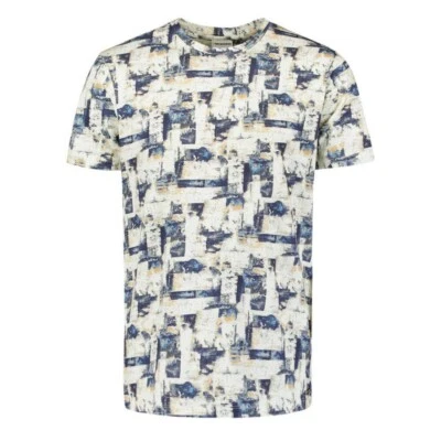 No Excess Camiseta Para Hombre Impresa Beige Azul 27360377 030 BLUE - Imagen 1 de 2