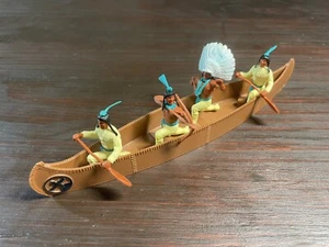 Timpo Indian War Canoe - Brown Colour - Wild West - 1970's - Picture 1 of 2