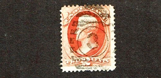 1879 U.S. CLASSIC 2c Vermilion Jackson Sc#183 Used Fancy "3" Cancel - Image 1 of 1