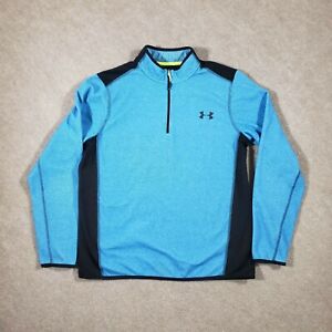 Under Armour Pullover Mens Large Blue 1/4 Zip Long Sleeve Sweater Jacket