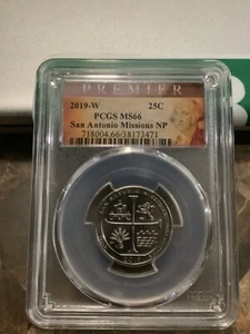 2019 W Washington 25c PCGS MS 66 San Antonio Mission NP WILL SELL. MAKE OFFER!! - Picture 1 of 2