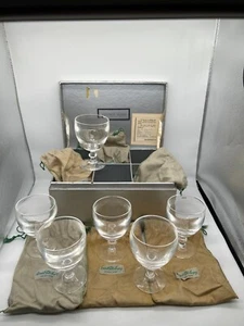 Cased Set of 6 Steuben 5.25" Crystal Wine Glasses Marshall Field & Co Box - Picture 1 of 7