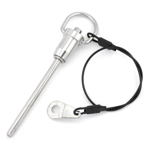 Stainless Steel 5mm Quick Release Ball Lock Pin 60mm Length Usable Security Bolt - Picture 1 of 5