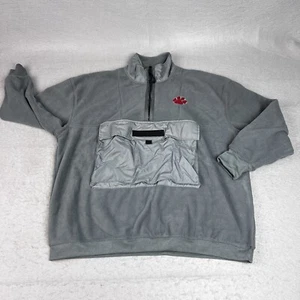 Acrux 1/4 Zip Fleece grau Pullover Kängurutasche Sweater Herren Large Polyester - Bild 1 von 10