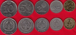 Kyrgyzstan set of 5 coins: 50 tyiyn - 10 som 2008-2009 UNC - Picture 1 of 1
