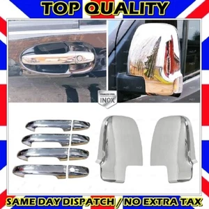 Chrome Mirror Cover 2pcs + Door Handle 4dr MERCEDES SPRINTER W907 2018+ ONE HOLE - Picture 1 of 12