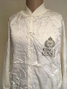 Vintage 80s KINGS COURT LYNDHURST NJ SATIN BOMBER JACKET Racquet Club 3XL - Picture 1 of 12