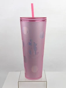 2022 Disney Starbucks Disneyland Pink Tumbler w/ Straw Mickey Dot 24 oz - Bild 1 von 11