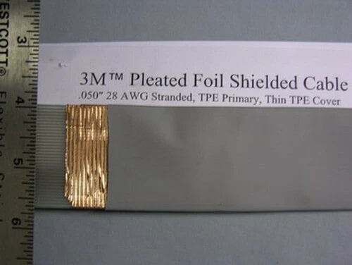 5 Ft 3M 90204/34 28 Awg Gry Pleated Copper Foil Shielded Cable - Imagem 1 de 1
