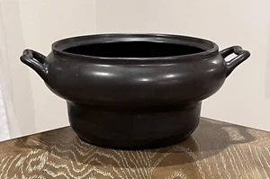 Ceramic Black Clay Casserole Pot Planter Bowl No Lid - Picture 1 of 12