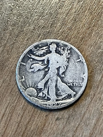 1927S Walking Liberty Half Dollar VG Cover
