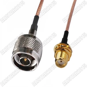 N Male Plug to SMA Female Jack Bulkhead Nut Connector Pigtail Coax Cable RG316 - Picture 1 of 3