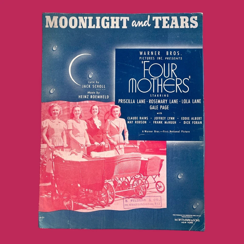 Partituras Moonlight And Tears Four Mothers Warner Bros Scholl Roemheld 1940 Foto 1 de 4