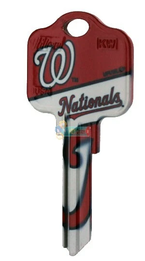 MLB - WASHINGTON DC NATIONALS OVER SIZED HEAD UNCUT KWIKSET PRINTED HOUSE KEY - Image 1 of 1