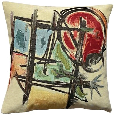 MIRO ABSTRACT FRENCH HAND FINISHED WOVEN TAPESTRY CUSHION COVER 17" 44CM - Image 1 of 4
