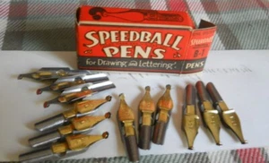 12 Speedball Pen Nibs* B-1* Pen Ink Nibs - Round Type- HUNT PEN CO. made in USA - Picture 1 of 4