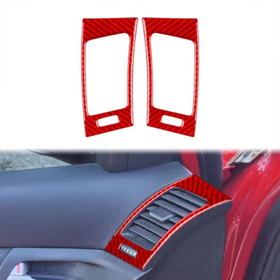 Para Pontiac G8 08-09 Vinilo Rojo Fibra de Carbono Puerta Delantera Salida de Aire Ventilación Borde  Foto 1 de 4