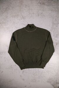 Sweater Junoir Jean Paul Gaultier vintage Men Medium collar khaki patch logo Y2K