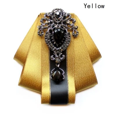 Corbata de moño para hombre con clip banda elástica brillante formal estrás decoración floral Foto 1 de 4