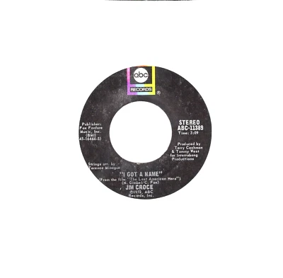 Jim Croce:   I Got A Name / Alabama Rain .. 45 RPM 8768 - Image 1 of 3