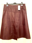 Karen Millen Faux Leather Plum Midi Skirt Size 16