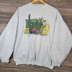 Vintage 1990’s XXL John Deere Tractor Farm Crewneck Sweater Gray USA VTG 2XL