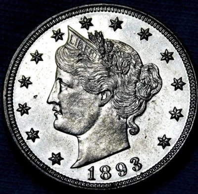 1893 LIBERTY NICKEL UNC  PROOF   CONDITION  SCARCE A25-349 - Image 1 of 4