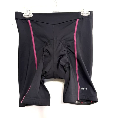 Bicicleta acolchoada Terry Bella curta ciclismo tamanho grande 8" costura interna preta rosa $144 - Imagem 1 de 4