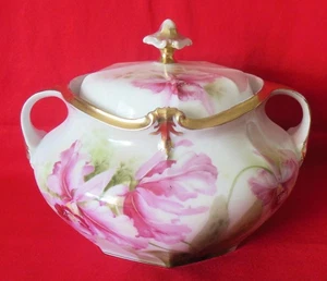 RS Reinhold Schlegelmilch Germany Servierschale mit Deckelgriff rosa Iris - Bild 1 von 20