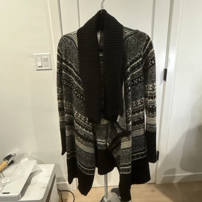 Kensie Womens Sweater Coat Cardigan Button Up Striped Multicolor Marled Small - Image 1 of 4