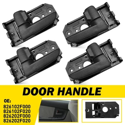 4PCS Front Rear Left Right Interior Door Handle Black for 2005-2009 Kia Spectra - Image 1 of 4