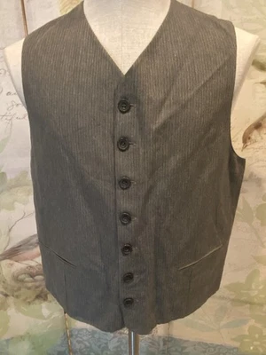 Structure Gray Stripe Med. 7 Button Mens Vest New Vintage NWT  - Image 1 of 4