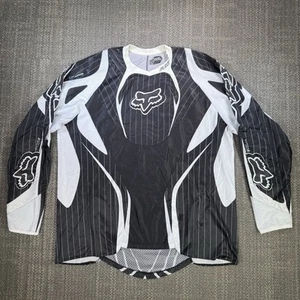 Vtg Fox Racing 360 Jersey XXL Black White Pinstripe Motocross MX BMX ATV MTB Y2K - Picture 1 of 18