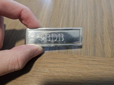 Sterling Silver Money Clip, W/Mono, 24.5 Grams, 21/2" Long, Wow! Worth a Look! - Image 1 of 4