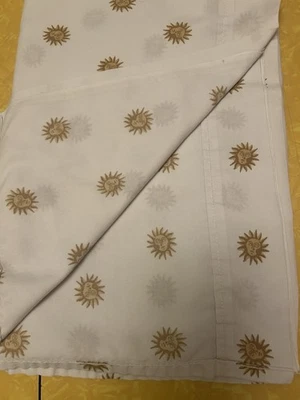 Sábana plana doble tamaño completo vintage años 90 Y2K resortes amarillo celeste sol Foto 1 de 3