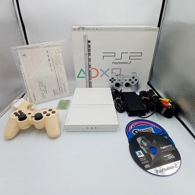 PlayStation 2 PS2 Slim White Console Boxed Manuals 3 Games SCPH-75000 Japanese - Image 1 of 4