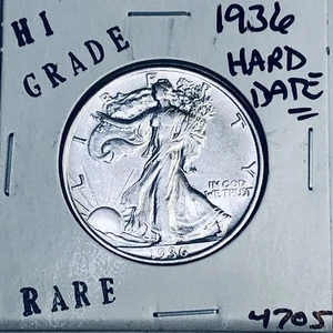 1936 LIBERTY WALKING SILVER HALF DOLLAR HI GRADE U.S. MINT RARE COIN 4705 - Picture 1 of 3
