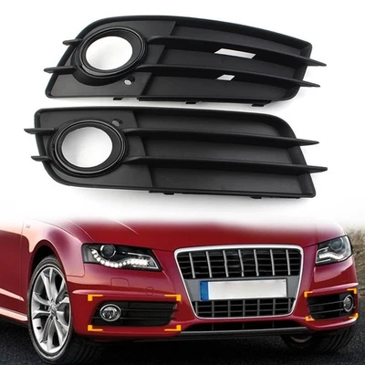 For Audi A4 B8 S4 08-12 Black 8K0807681C/2C Front Bumper Fog Light Grille Cover - Image 1 of 4