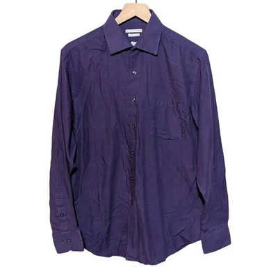 Van Heusen Fitted Dress Work Shirt Mens 15.5 34-35 Purple Button Up Long Sleeve - Image 1 of 4