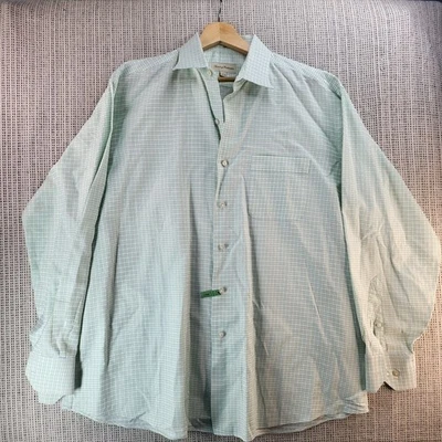 Camisa Tommy Bahama Para Hombre 17 34-35 Verde Blanco Cuadros Botón Delantero Manga Larga Foto 1 de 4
