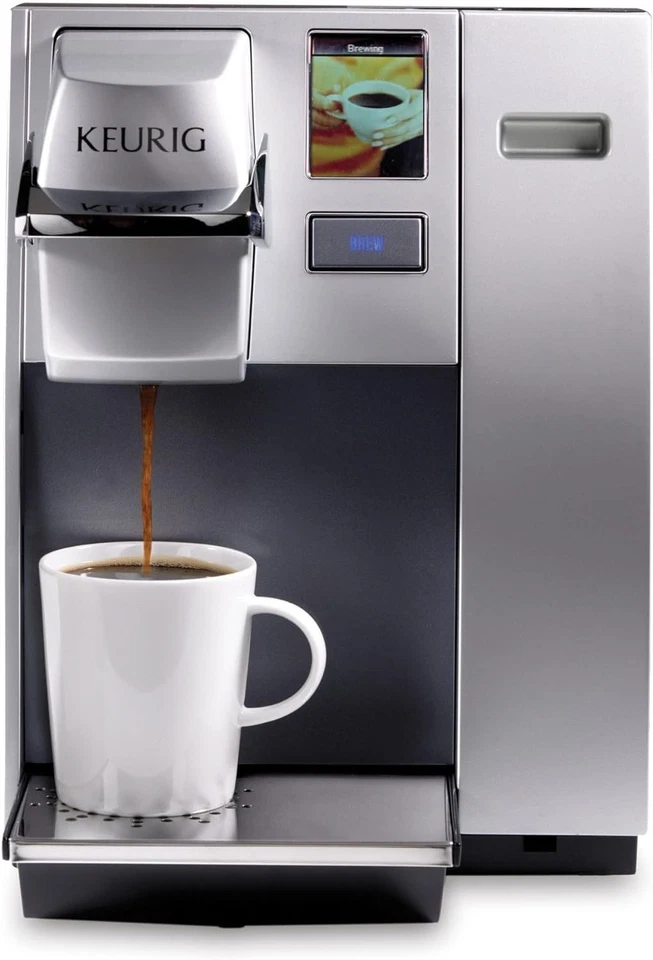 Cafetera espresso comercial K-Cup plateada de una sola porción Foto 1 de 4