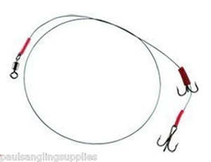 1 x Fladen Pike Fishing Snap Tackle Trace Rig Double Treble Hooks - Picture 1 of 1